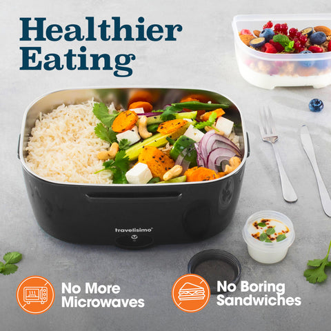 TRAVELISIMO lonchera eléctrica calor rápido: calentamiento en minutos para tu almuerzo.