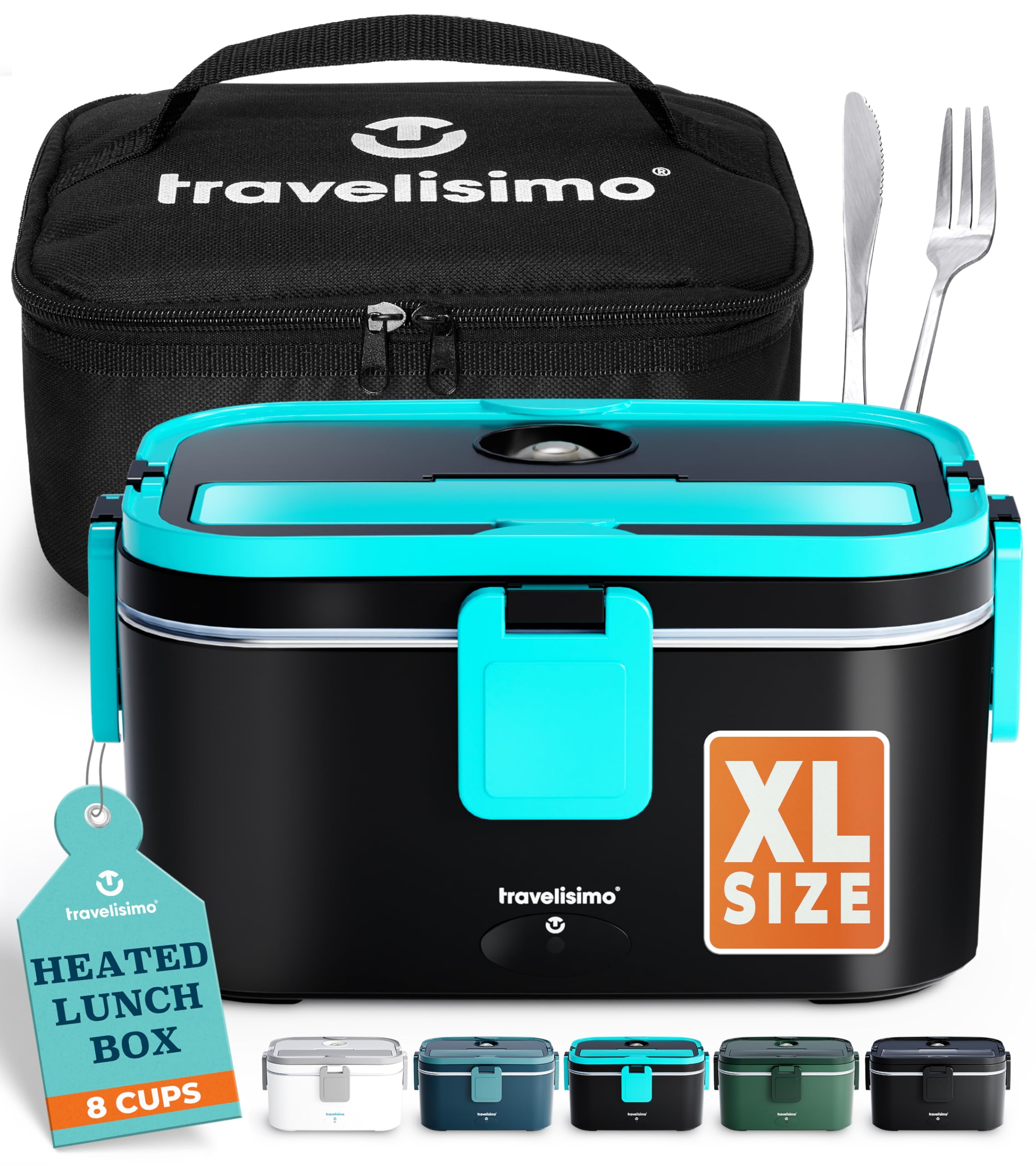 TRAVELISIMO lonchera eléctrica de gran capacidad para comidas completas.