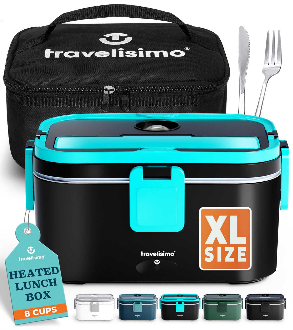 TRAVELISIMO lonchera eléctrica de gran capacidad para comidas completas.