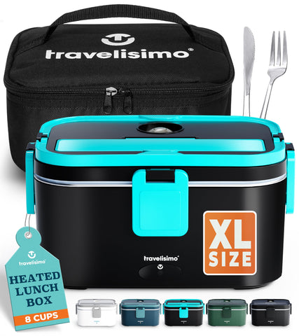 TRAVELISIMO lonchera eléctrica de gran capacidad para comidas completas.