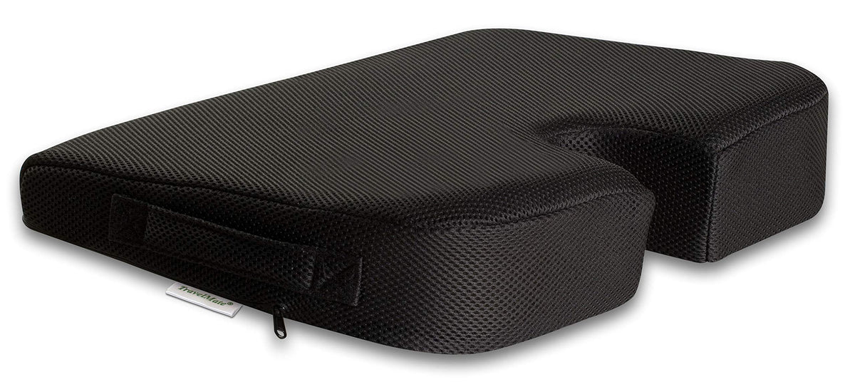TravelMate almohadilla-asiento-empaque, ideal para uso en coche o escritorio.