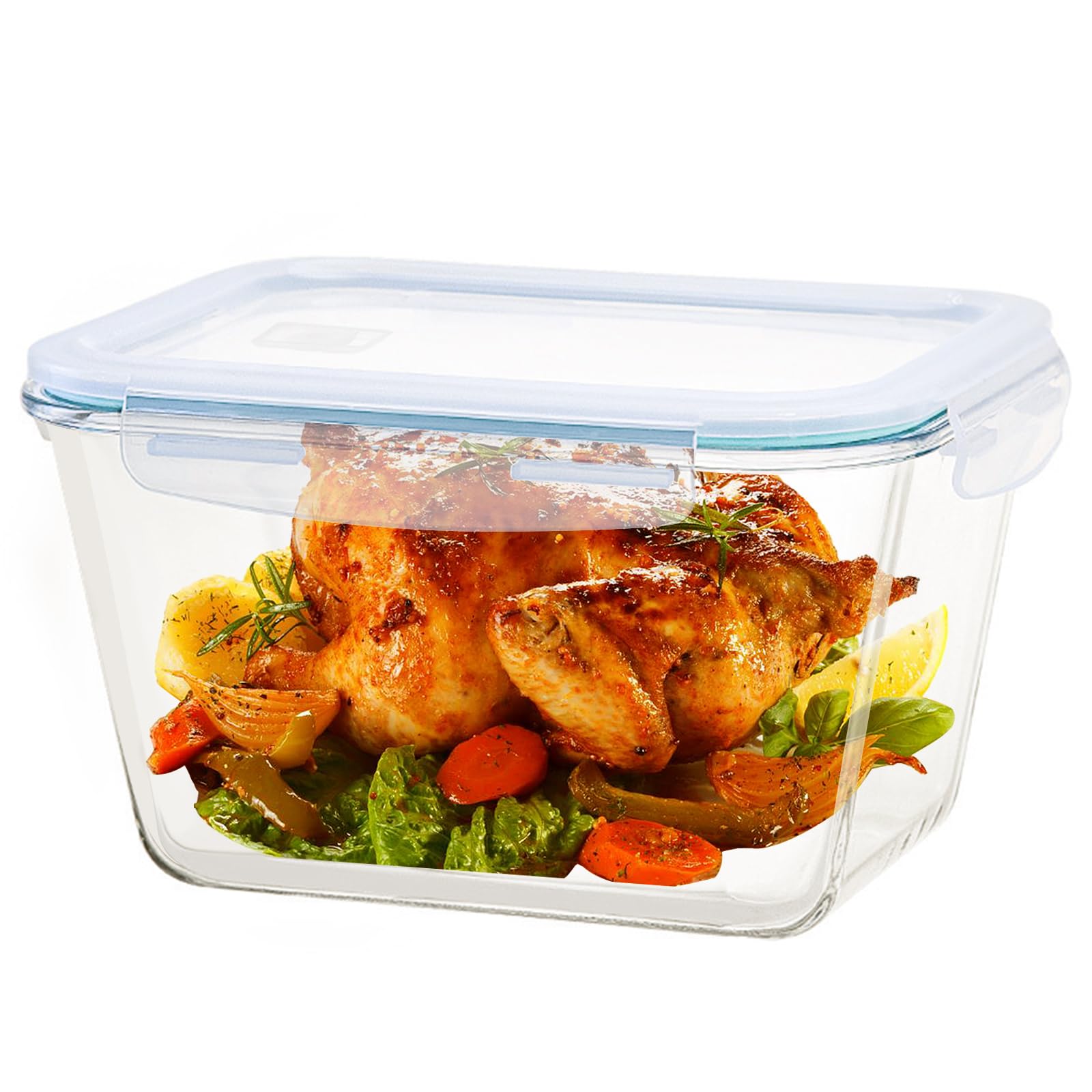 TRBIDRBO contenedor de vidrio 2600ml, cristal claro para identificar alimentos