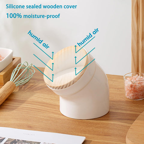 TreaHome salero cerámico de diseño en tubo para acceso cómodo.