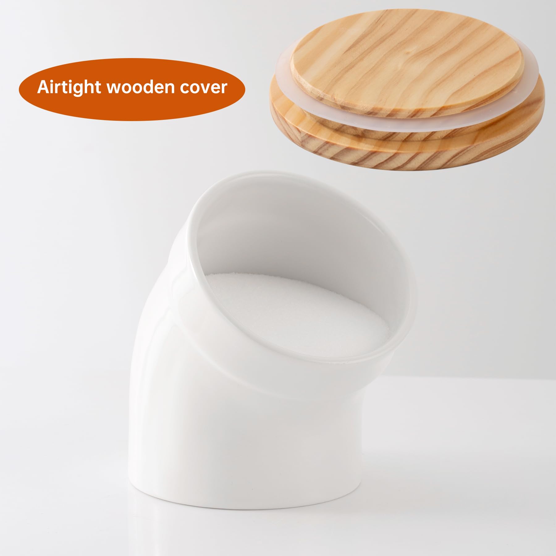 TreaHome salero cerámico fácil de limpiar y apto para lavavajillas.