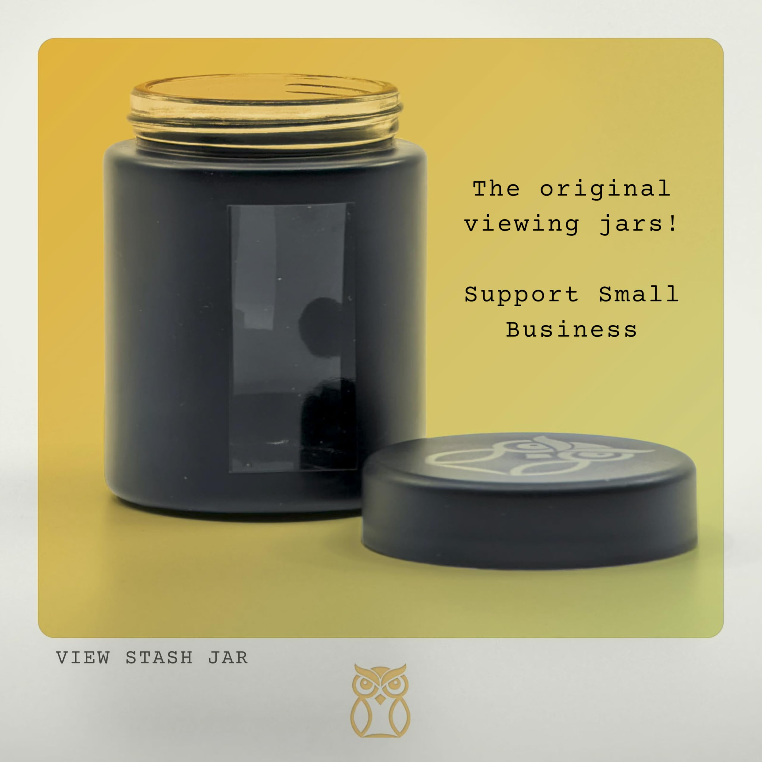 Treehouse Stash Jar con acabado mate negro, diseño elegante y duradero