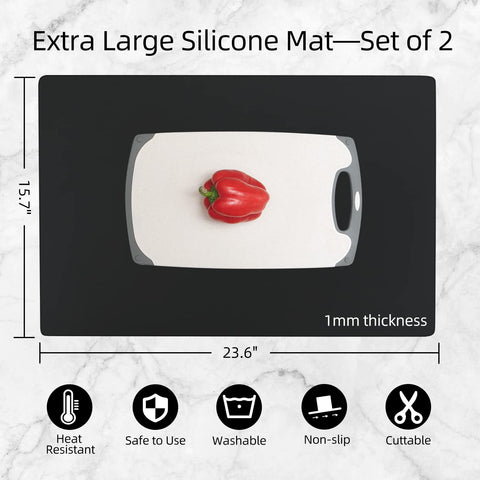Treerit estera silicona para cocina, superficie antideslizante para cortar.