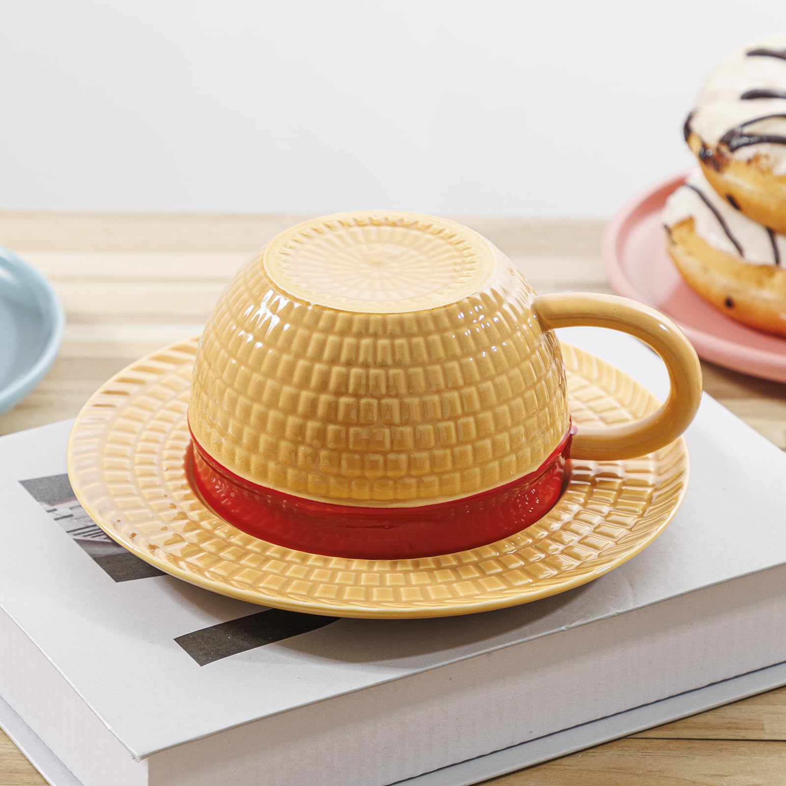 Tregoer taza diseño anime, apta para microondas y lavavajillas para uso diario.