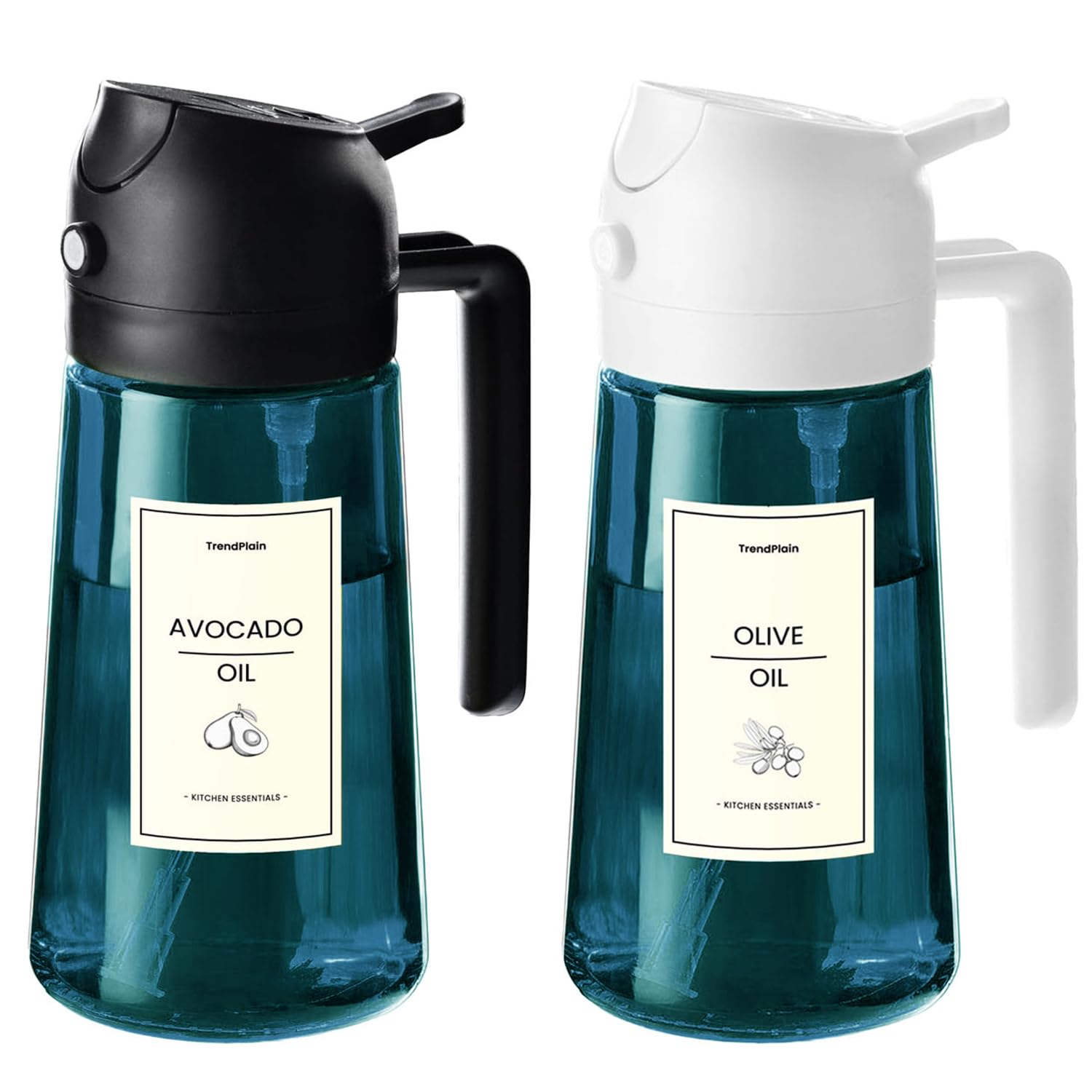 TrendPlain atomizador de aceite azul en vidrio, ideal para cocina y ensaladas