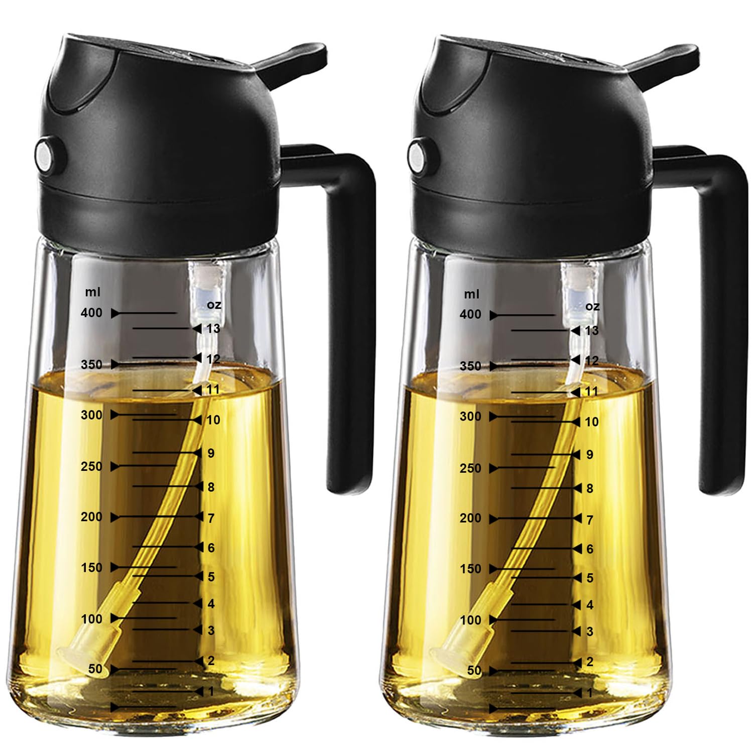 TrendPlain atomizador de aceite de oliva en vidrio 470 ml para rociar con control.