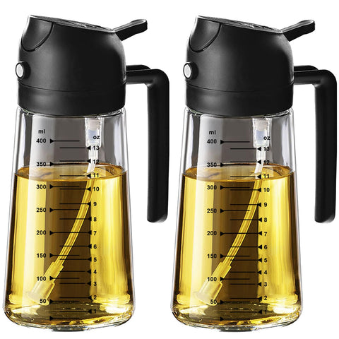 TrendPlain atomizador de aceite de oliva en vidrio 470 ml para rociar con control.