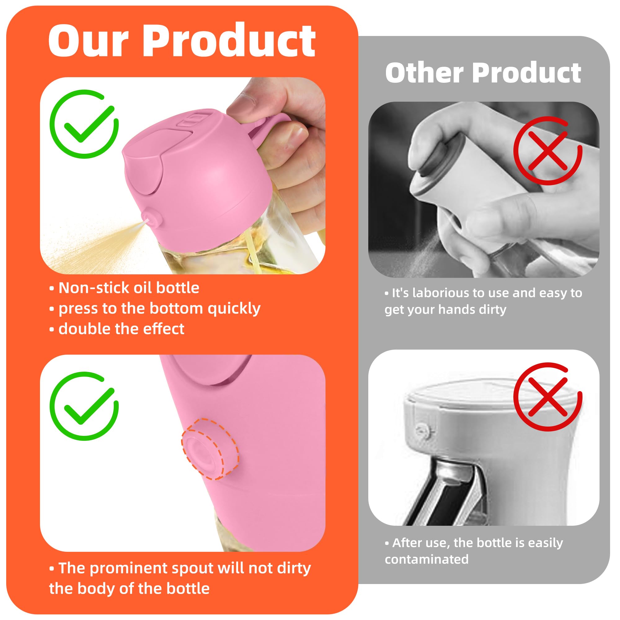 TrendPlain dispensador de aceite de oliva para uso diario, control de porciones en cocina.