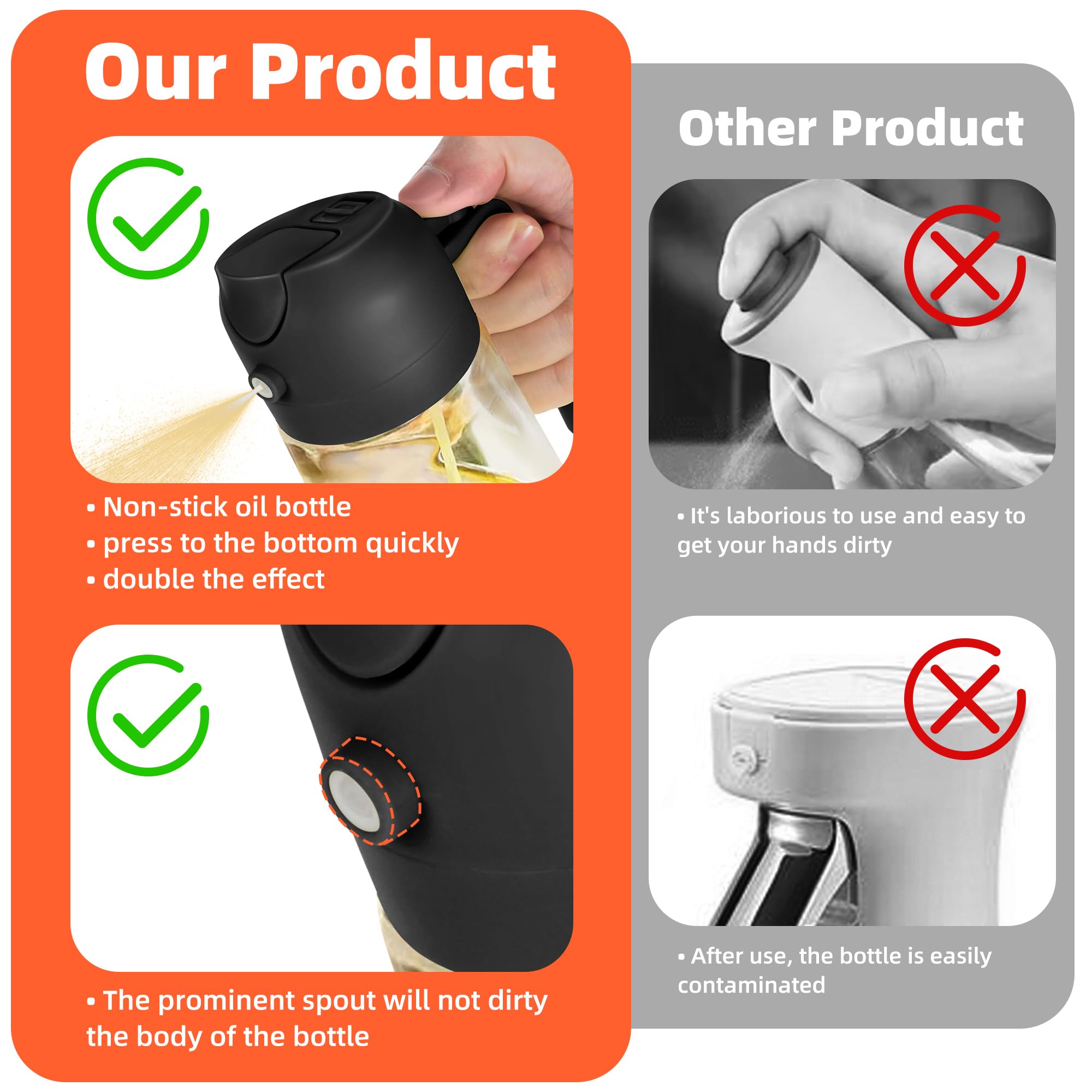 TrendPlain dispensador para freidora de aire, ideal para aceites y condimentos.