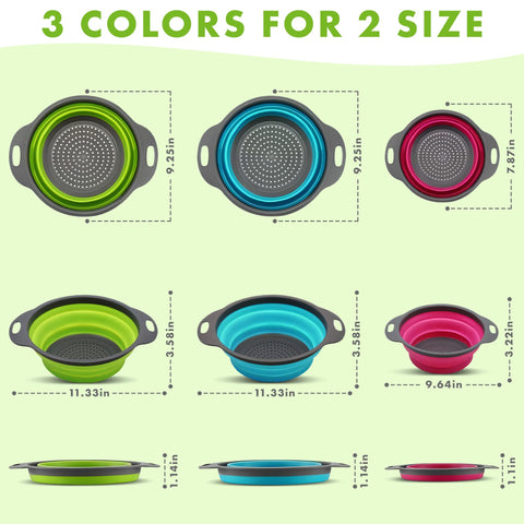 Trendsettings colador plegable con mango ergonómico facilita el enjuague seguro.