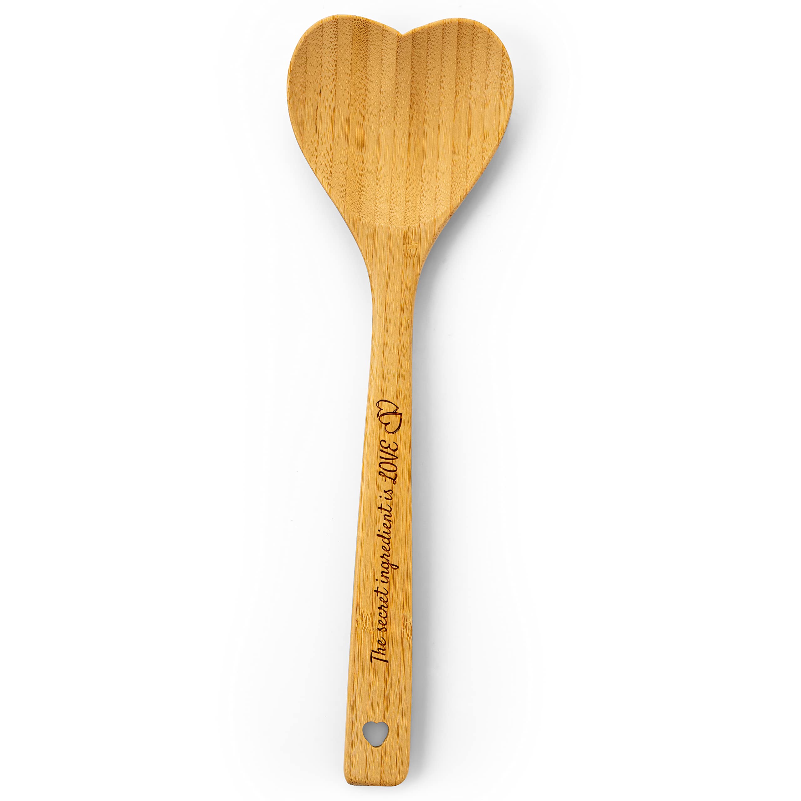 Trendsettings cuchara corazón madera grabada, ideal para cocinar con amor