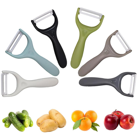 Trez Treamer peladores cerámico, pelado suave de vegetales para cocina rápida.