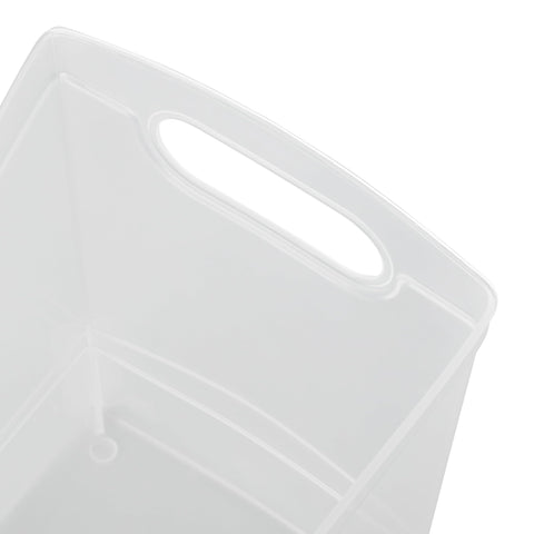 Tribello organizador estrecho en oficina para suministros y materiales.