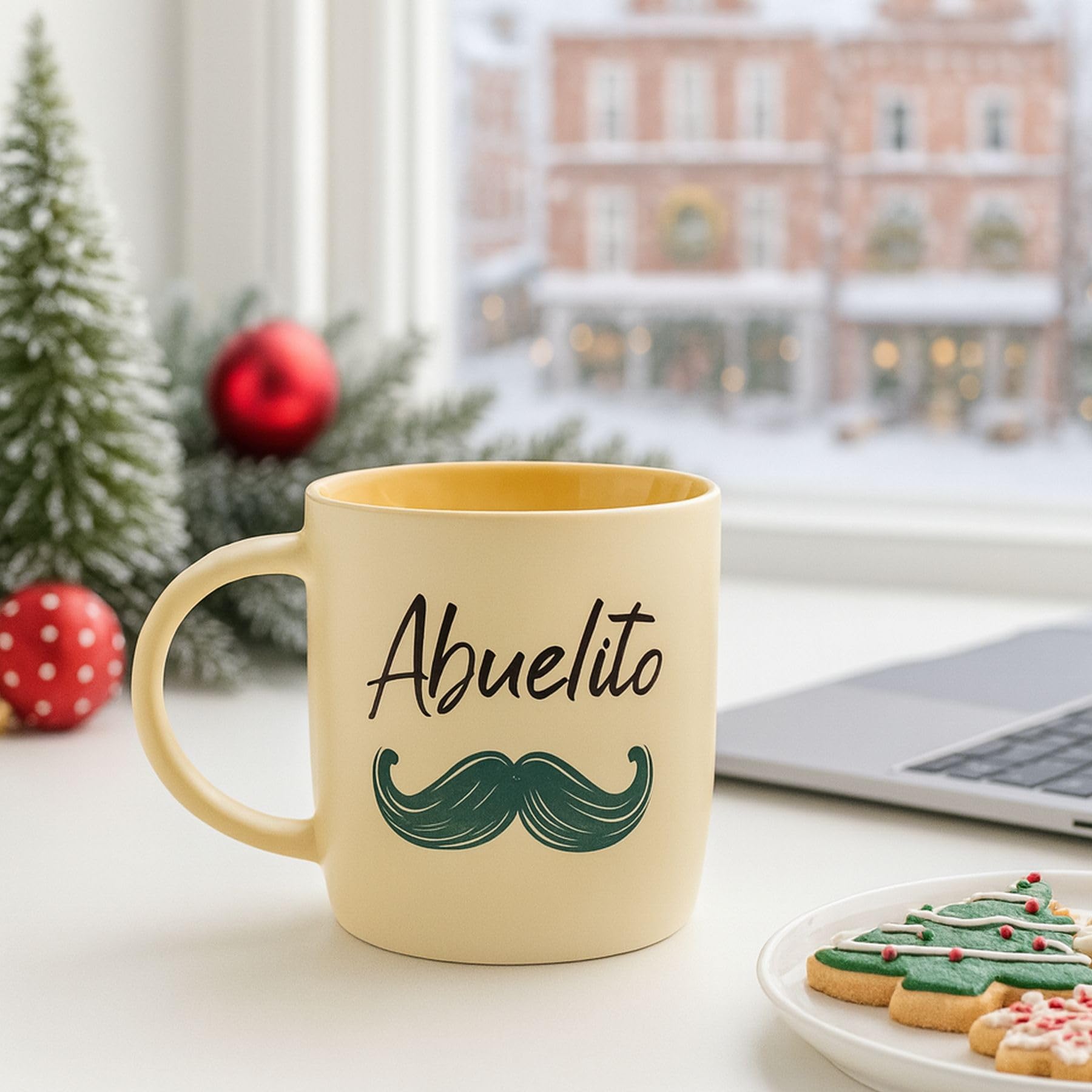 Caja regalo temática con diseño de bigote de Triple Gifffted