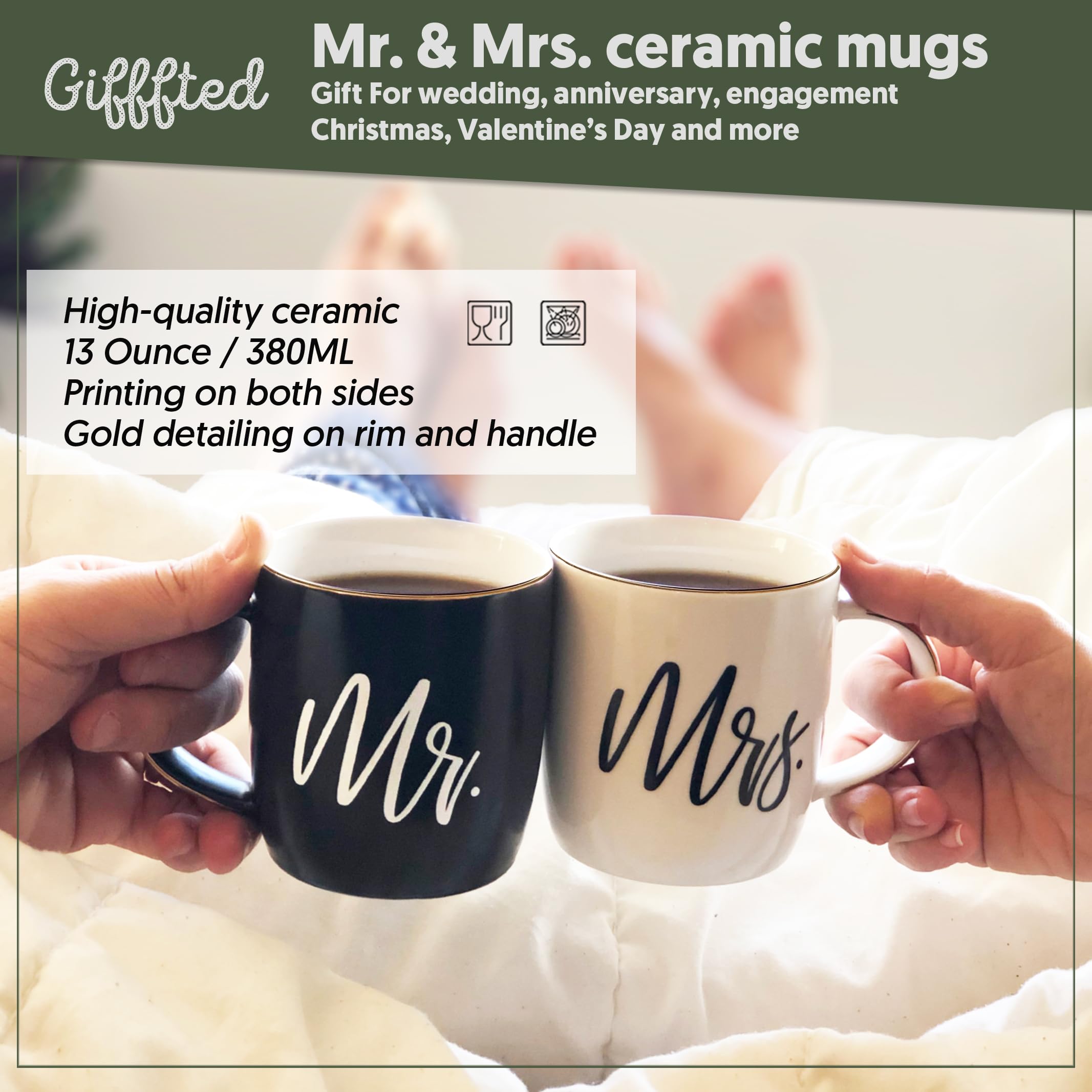 Capacidad de 380 ml, perfecta para café o té diario.