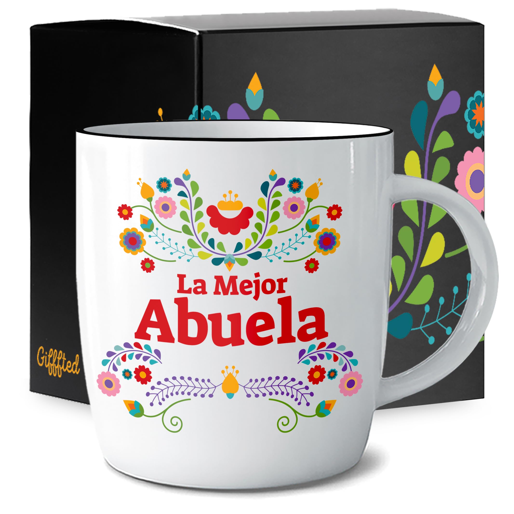 Taza Triple Gifffted para Abuela en caja regalo, lista para sorprender.