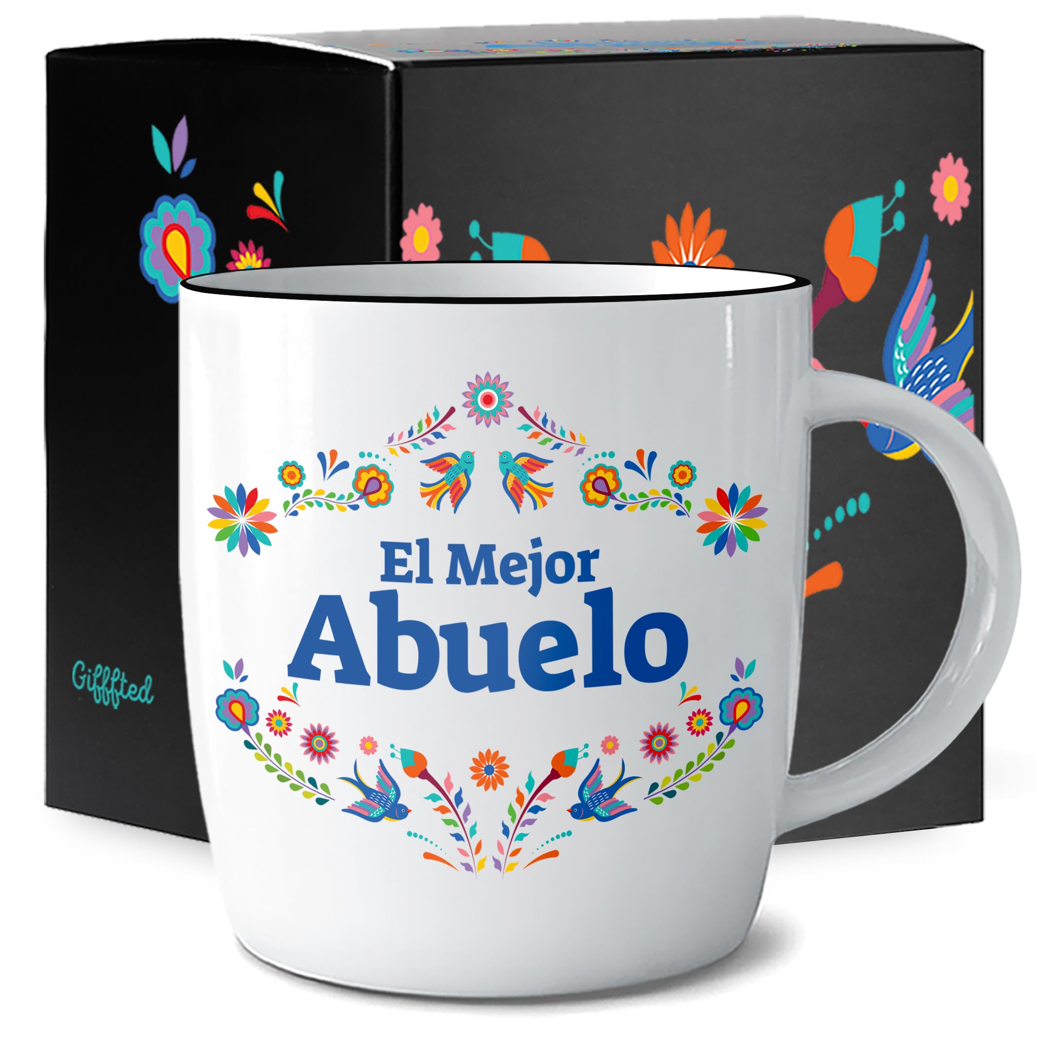 Taza Triple Gifffted con caja regalo, ideal para sorprender a Abuelo en Navidad.