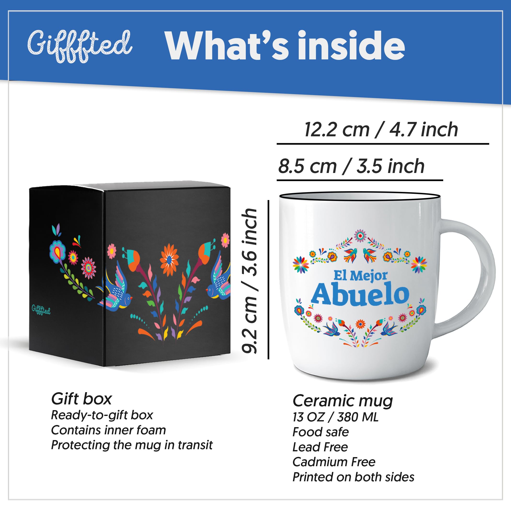 Taza con cita en ambos lados, Triple Gifffted, perfecto para iniciar cada mañana.