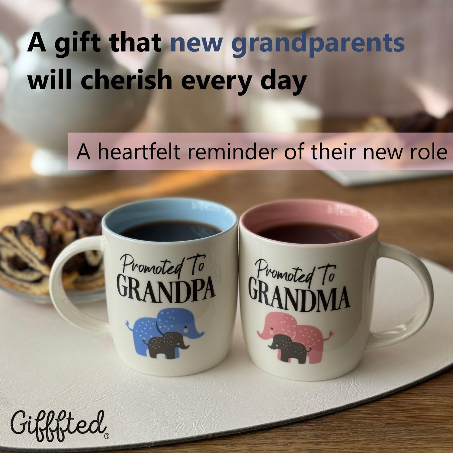 Triple Gifffted: taza cerámica 13 oz con interior azul para abuelo.