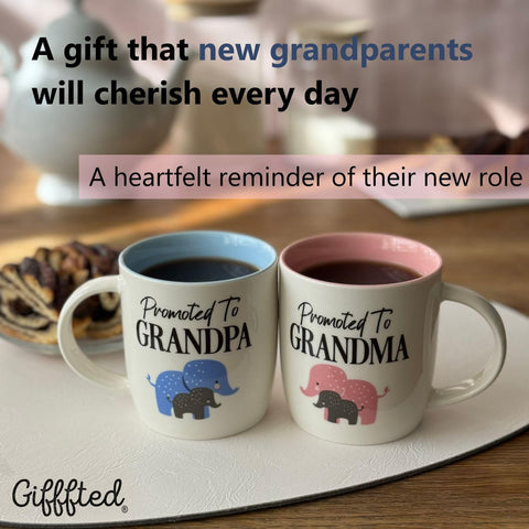 Triple Gifffted: taza cerámica 13 oz con interior azul para abuelo.