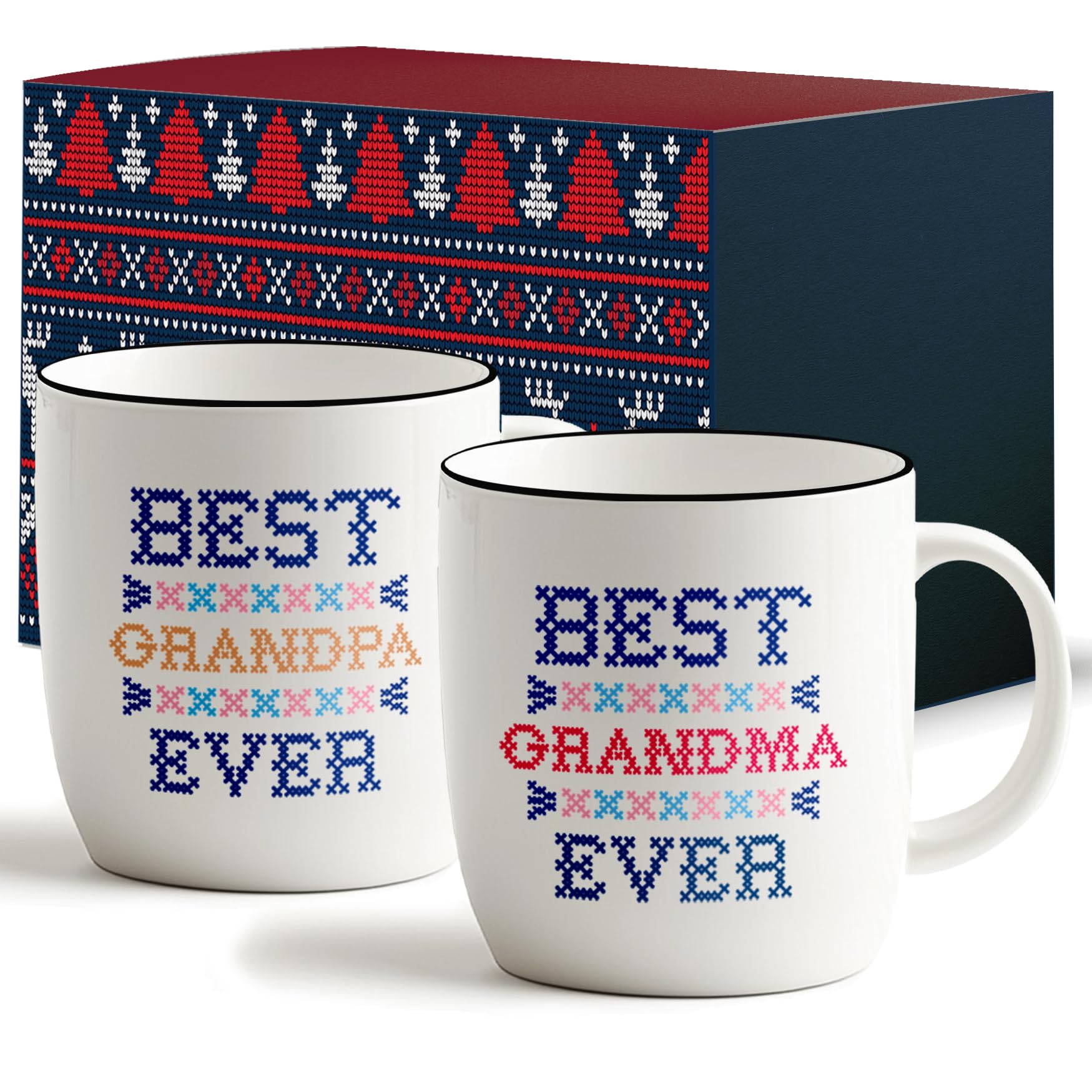 Triple Gifffted tazas de café para abuelos, regalo ideal de nietos para diario