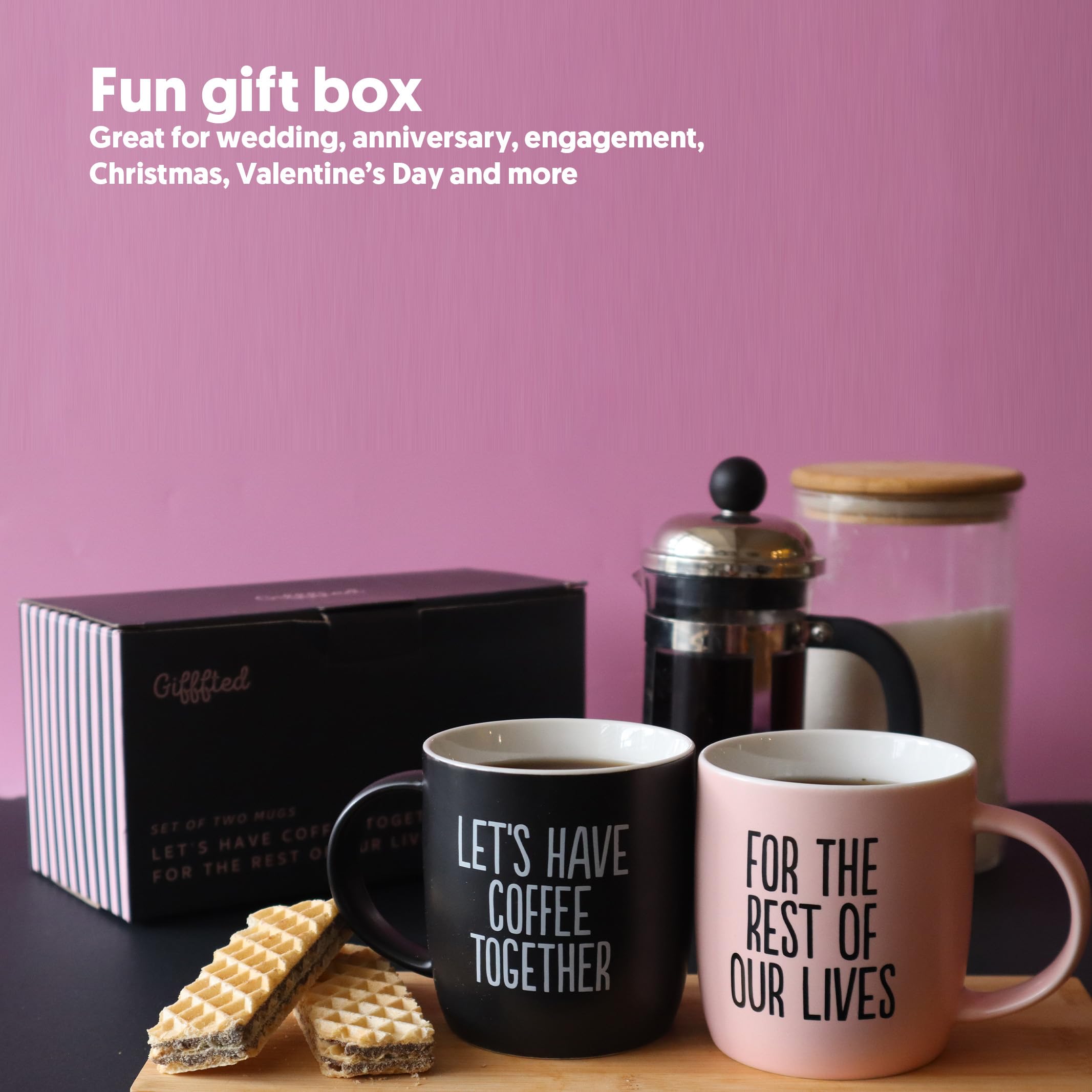 Triple Gifffted tazas caja regalo lista, presentación lista para entregar.
