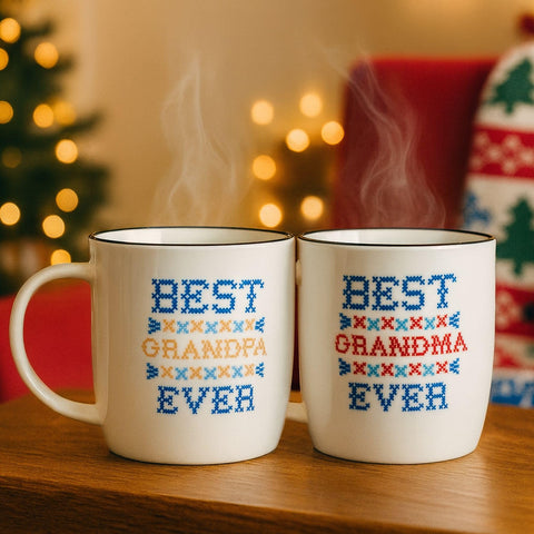 Triple Gifffted tazas de cerámica brillante con borde negro para café diario