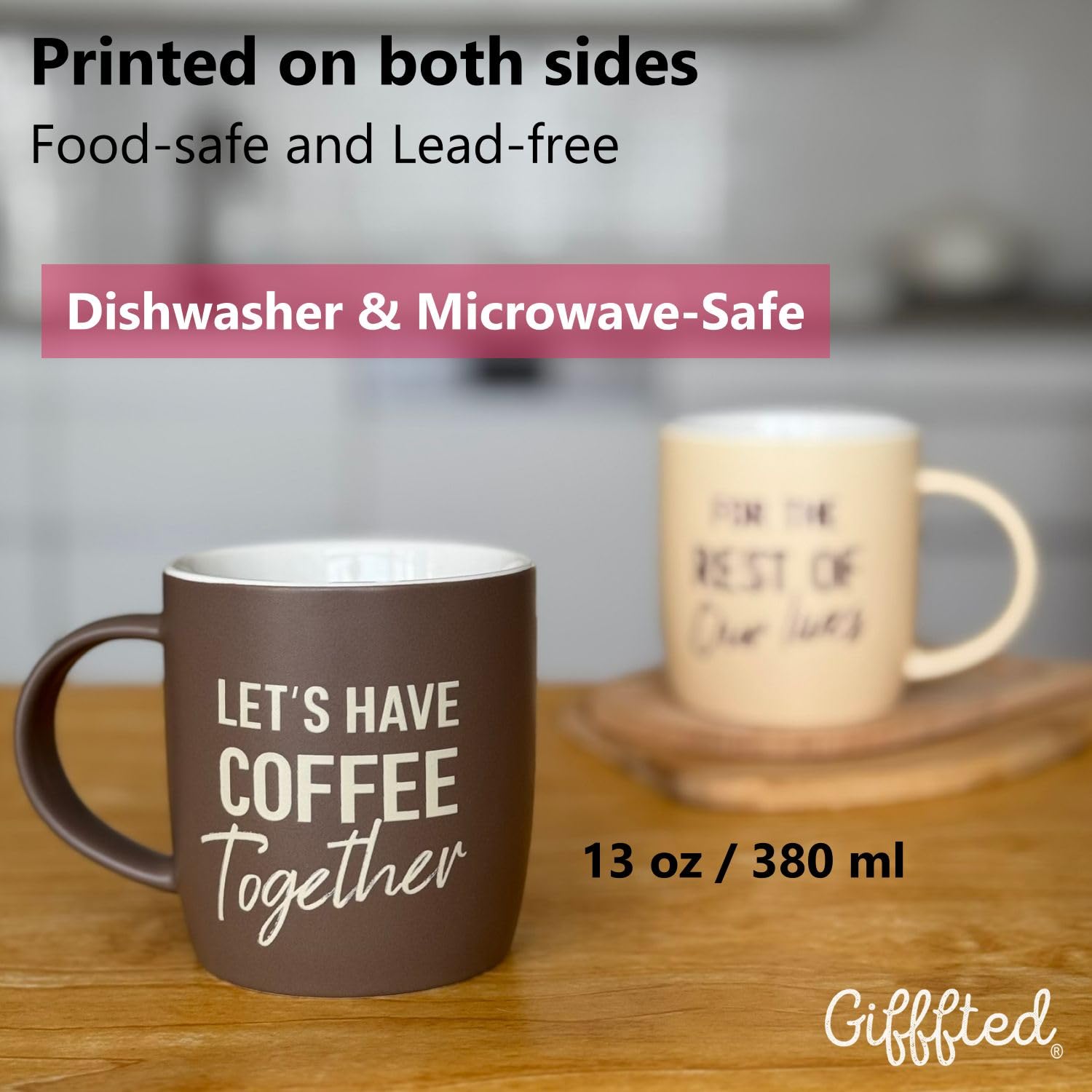 Tazas aptas para microondas y lavavajillas, Triple Gifffted.