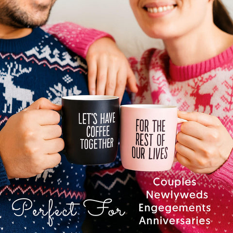 Triple Gifffted tazas regalo boda, detalle elegante para novios.