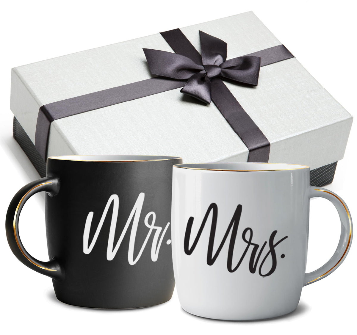 Taza Triple Gifffted para Sr. y Sra, ideal para café diario y regalo elegante.