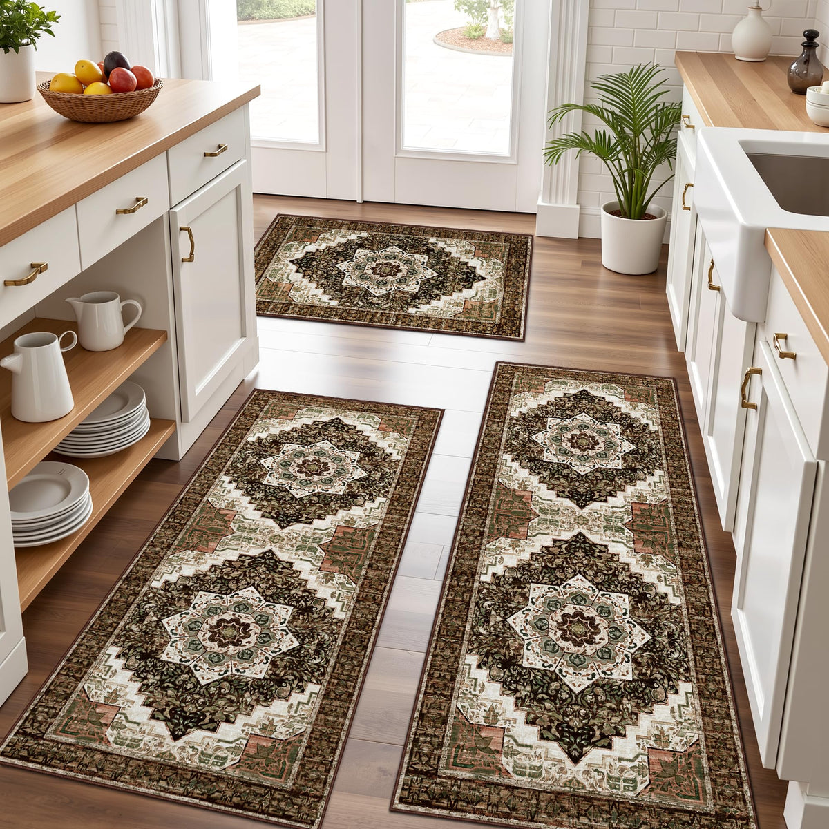 Tapete de cocina Tritard boho antideslizante 20x32, ideal para cocinar con comodidad.