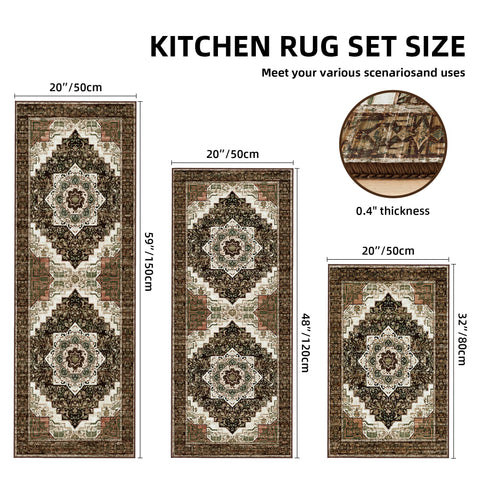 Tapete de cocina Tritard boho antideslizante 20x47, cobertura amplia y estable.