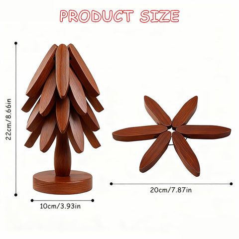 Trivet Arbol Madera: pieza decorativa y práctica para mesa o cocina.