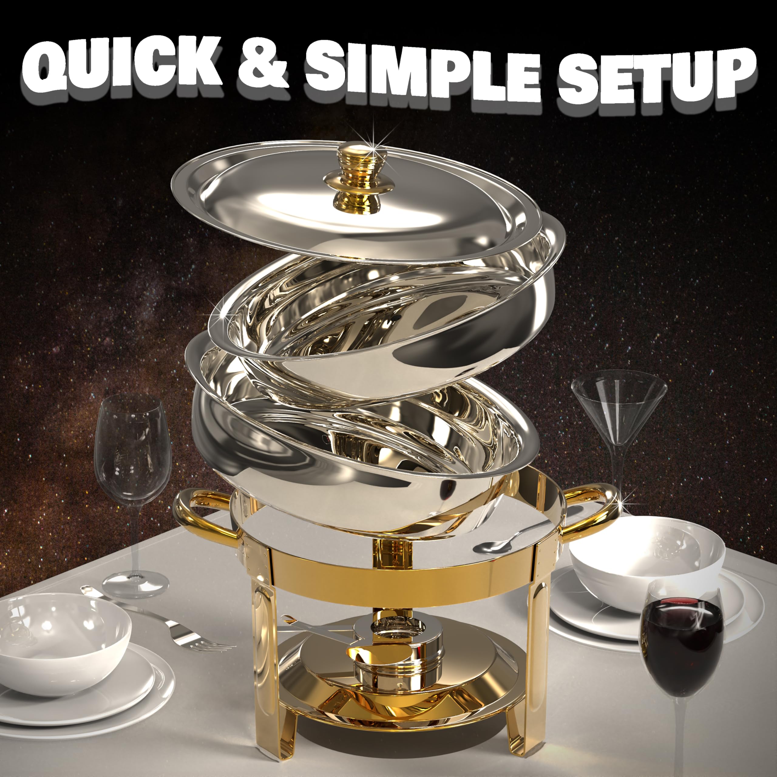 Chafing dish Trivico enfocado en limpieza fácil para mantenimiento rápido.