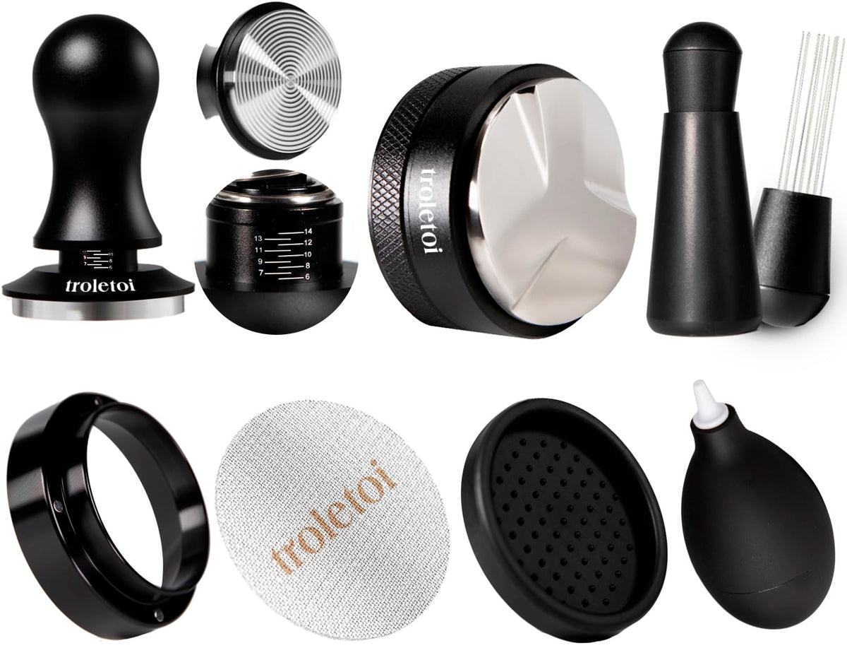 Troletoi tamper 51mm para espresso, presión constante para extracciones uniformes.