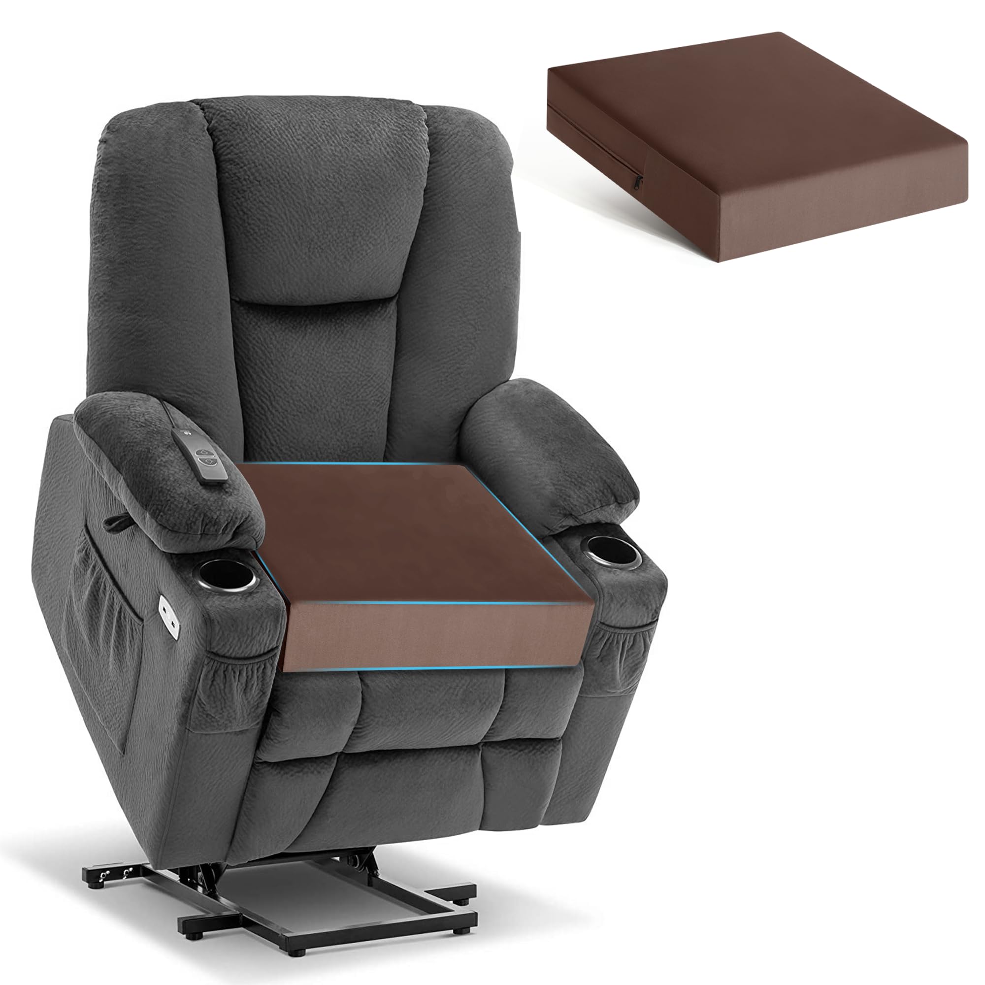 Cojín Tromlycs para asiento de reclinador con gel y memoria para mayor comodidad.