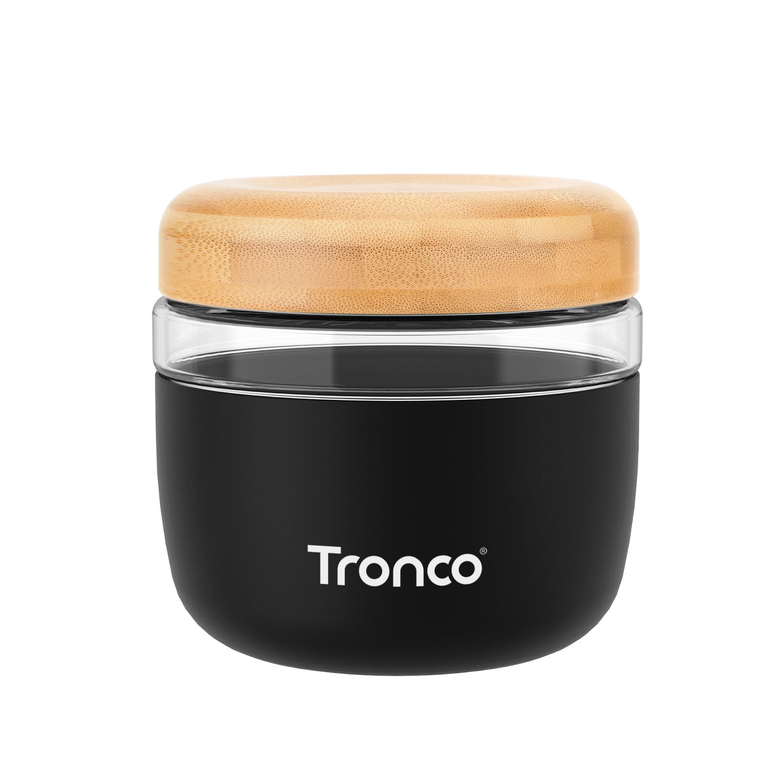 Tronco 24oz Recipiente-almuerzo con tapa de bambú para llevar sin derrames.