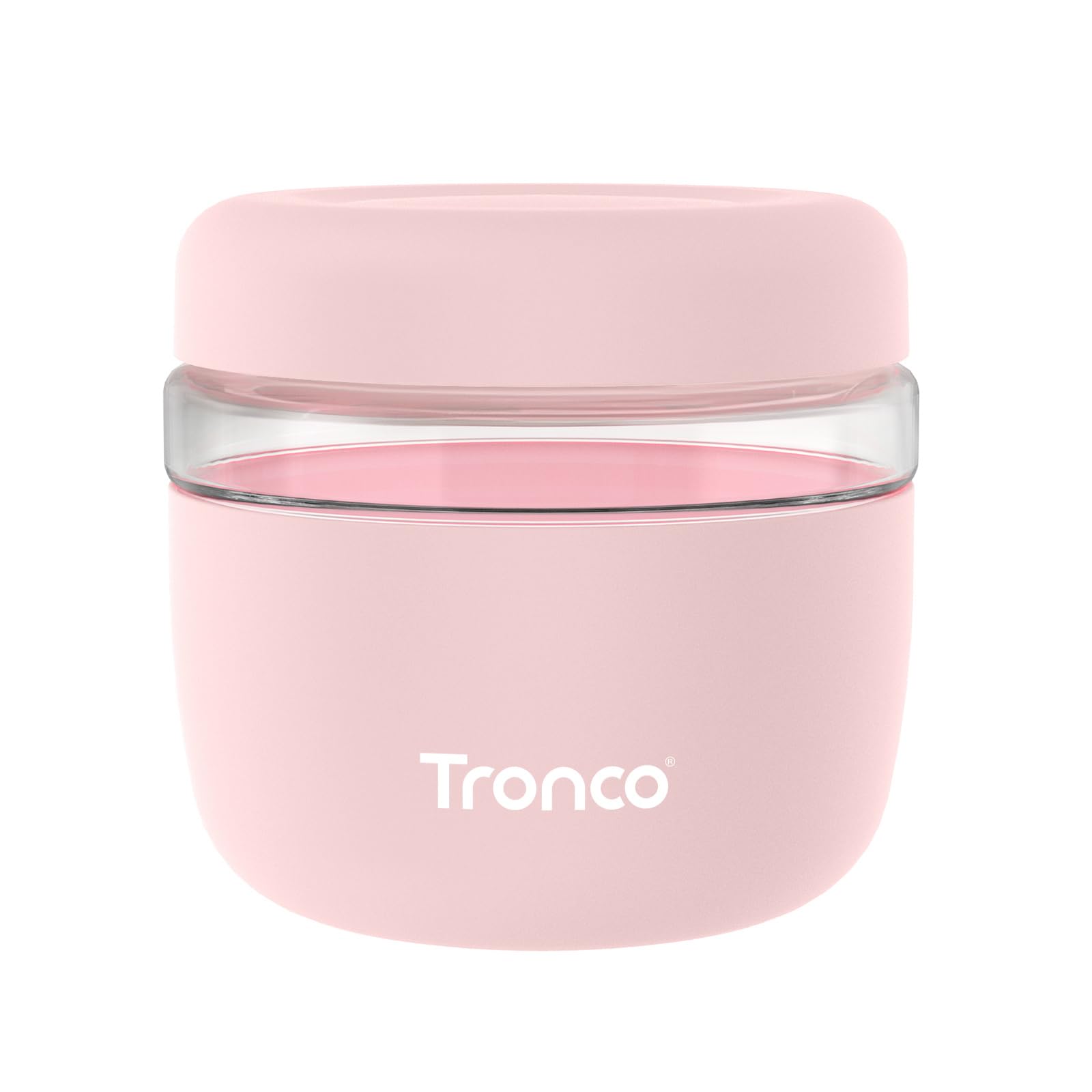Contenedor Tronco de cristal borosilicato 24 oz con tapa hermética, mantiene la comida fresca sin transferir sabores.