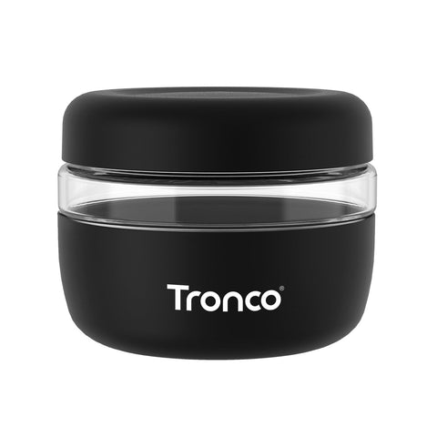 Tronco cuenco de vidrio 16 oz con tapa para almacenamiento seguro.