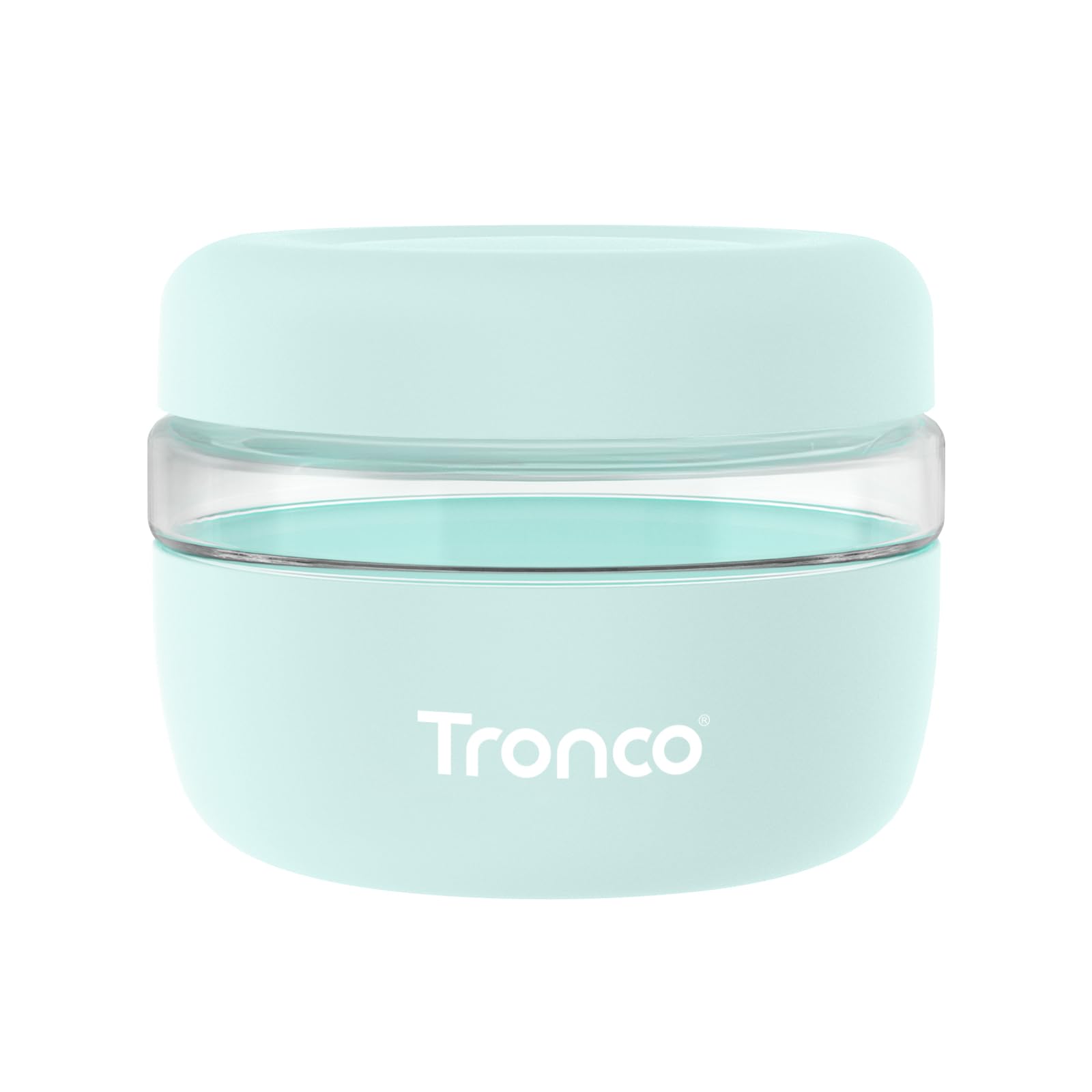 Tronco tazones de vidrio 16oz con tapa hermética para conservar sabores.