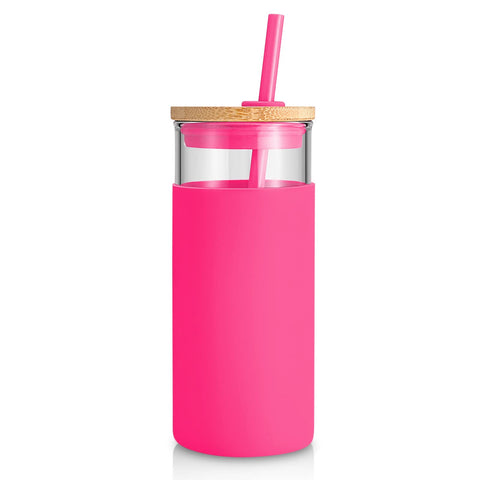 Vaso Tronco 20 oz con tapa y pajilla, ideal para llevar bebidas frías.
