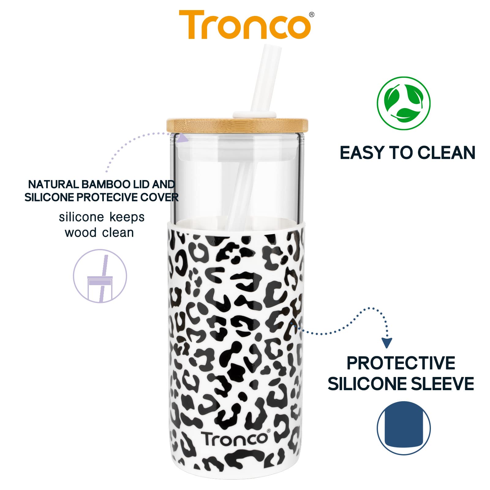 Vaso Tronco con dos pajillas reutilizables para reducir plástico