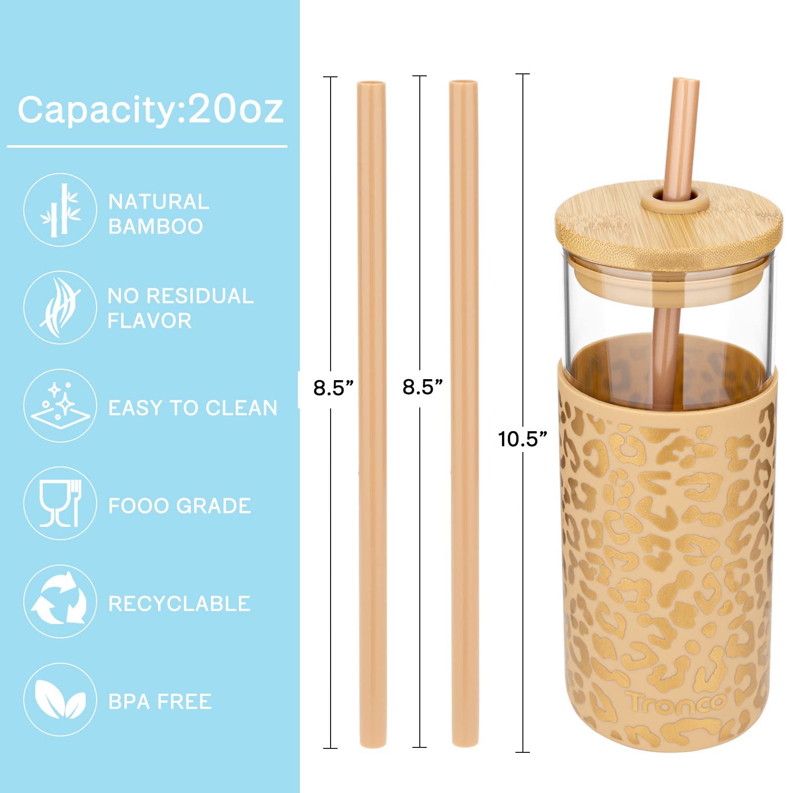Vaso Tronco con funda de silicona para agarre seguro