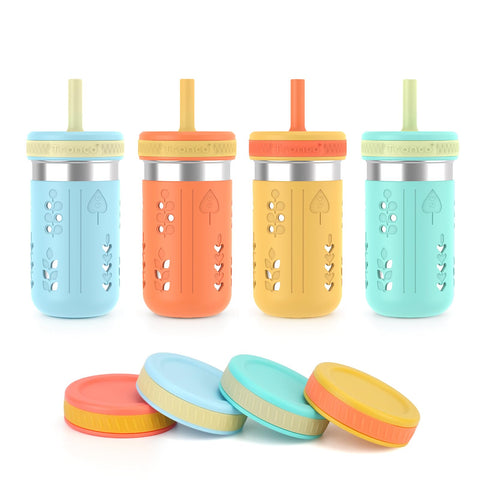 Vaso Tronco de 15 onzas con funda de silicona para agarre seguro en meriendas.