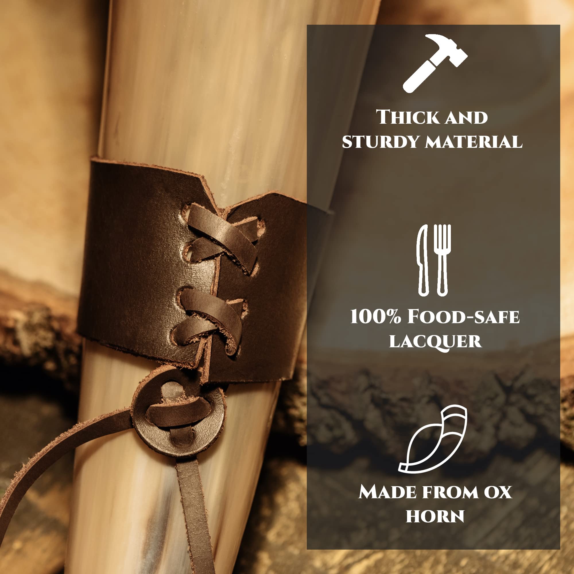 Trondebal cuerno vikingo para mead o cerveza, experiencia auténtica