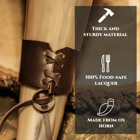 Trondebal cuerno vikingo para mead o cerveza, experiencia auténtica