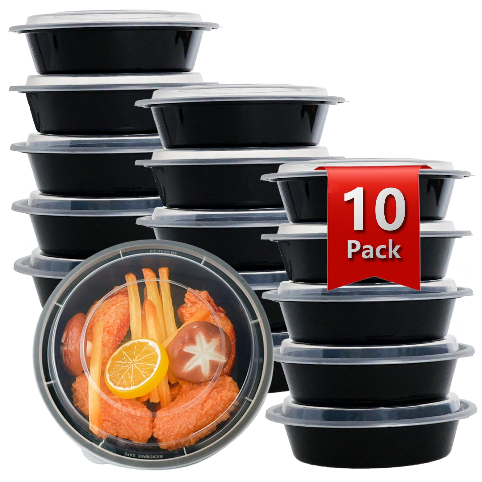 tropipak contenedores 24oz pack 10, vista frontal, ideales para llevar comidas saludables